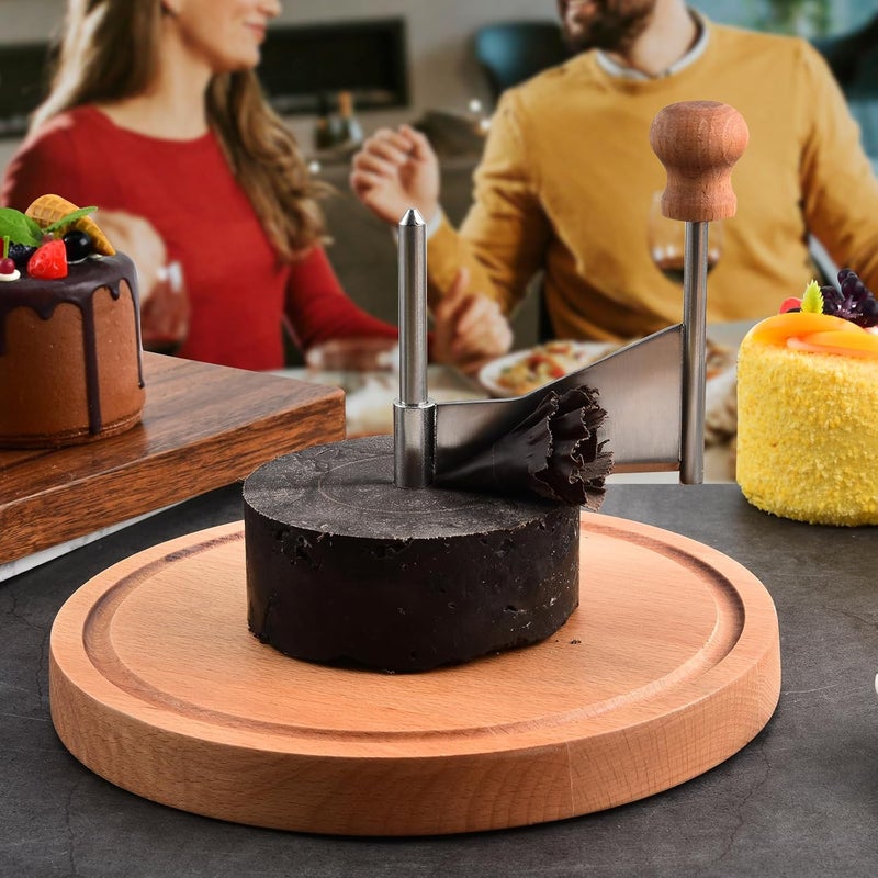 ShinianYa Girolle Cheese Curler Beech Wood-Stainless Steel - Best for Tete de Moine Curler and Chocolate Shavings and curls, Manual Handheld Cheese Slice & Shaver - Image 5